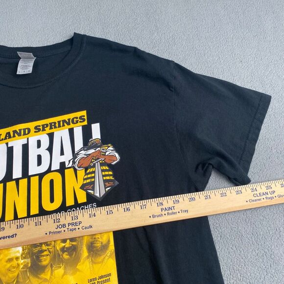 Highland-Springs Football Logo Men's T Shirt size L Black Short Sleeve,Gildan - Picture 4 of 11